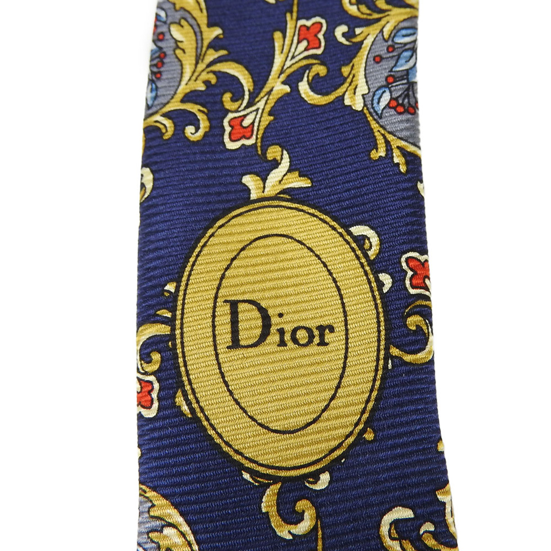 Christian Dior(クリスチャンディオール)の【中古】 クリスチャンディオール ネクタイ シルク ネイビー ゴールド レッド 紳士 おしゃれ アパレル メンズ 男性 Christian Dior メンズのファッション小物(ネクタイ)の商品写真