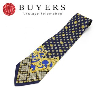 ジャンニヴェルサーチ(Gianni Versace)の【中古】 ジャンニ・ヴェルサーチ ネクタイ シルク ネイビー ゴールド 紳士 おしゃれ アパレル メンズ 男性 Gianni Versace(ネクタイ)