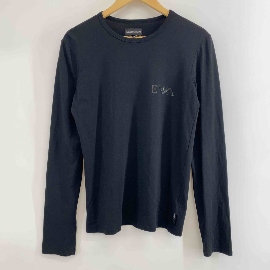 Emporio Armani(エンポリオアルマーニ)のEMPORIO ARMANI エンポリオアルマーニ メンズ Tシャツ長袖 ブラック ロゴマーク メンズのトップス(Tシャツ/カットソー(七分/長袖))の商品写真