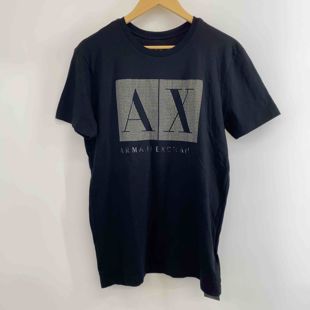 ARMANI EXCHANGE(アルマーニエクスチェンジ)のARMANI EXCHANGE アルマーニエクスチェンジ メンズ Tシャツ半袖 ブラック スワロフスキープリント ロゴプリント メンズのトップス(Tシャツ/カットソー(半袖/袖なし))の商品写真