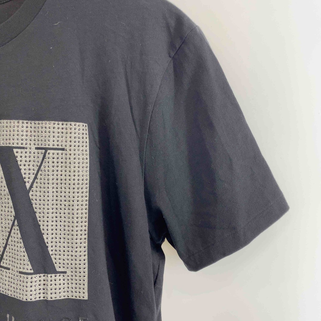 ARMANI EXCHANGE(アルマーニエクスチェンジ)のARMANI EXCHANGE アルマーニエクスチェンジ メンズ Tシャツ半袖 ブラック スワロフスキープリント ロゴプリント メンズのトップス(Tシャツ/カットソー(半袖/袖なし))の商品写真