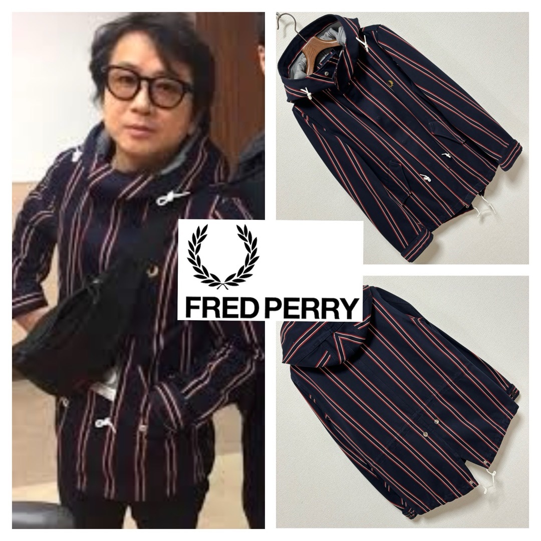 FRED PERRY(フレッドペリー)のフミヤ着■フレッドペリー■レジメンタルストライプ ショート モッズコート S メンズのジャケット/アウター(モッズコート)の商品写真