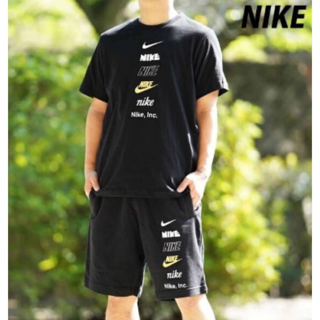 NIKE(ナイキ)のナイキ マルチ ロゴ  Tシャツ ハーフパンツ セットアップ　Lサイズ メンズのトップス(Tシャツ/カットソー(半袖/袖なし))の商品写真