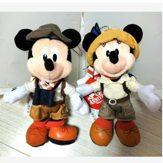 ディズニーランド　41周年ぬいバ　ぬいぐるみバッジミッキー　ミニー２点セッ(キャラクターグッズ)