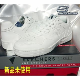 スケッチャーズ(SKECHERS)の新品（25cm相当）スケッチャーズ メンズロースニーカー白ホワイト(スニーカー)