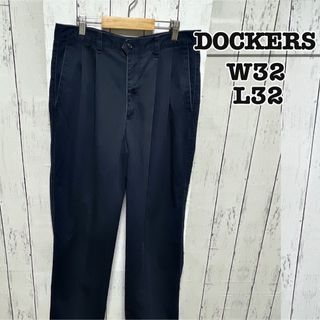 リーバイス(Levi's)のDOCKERS　チノパン　コットンパンツ　ワーク　ネイビー　W32　USA古着(チノパン)