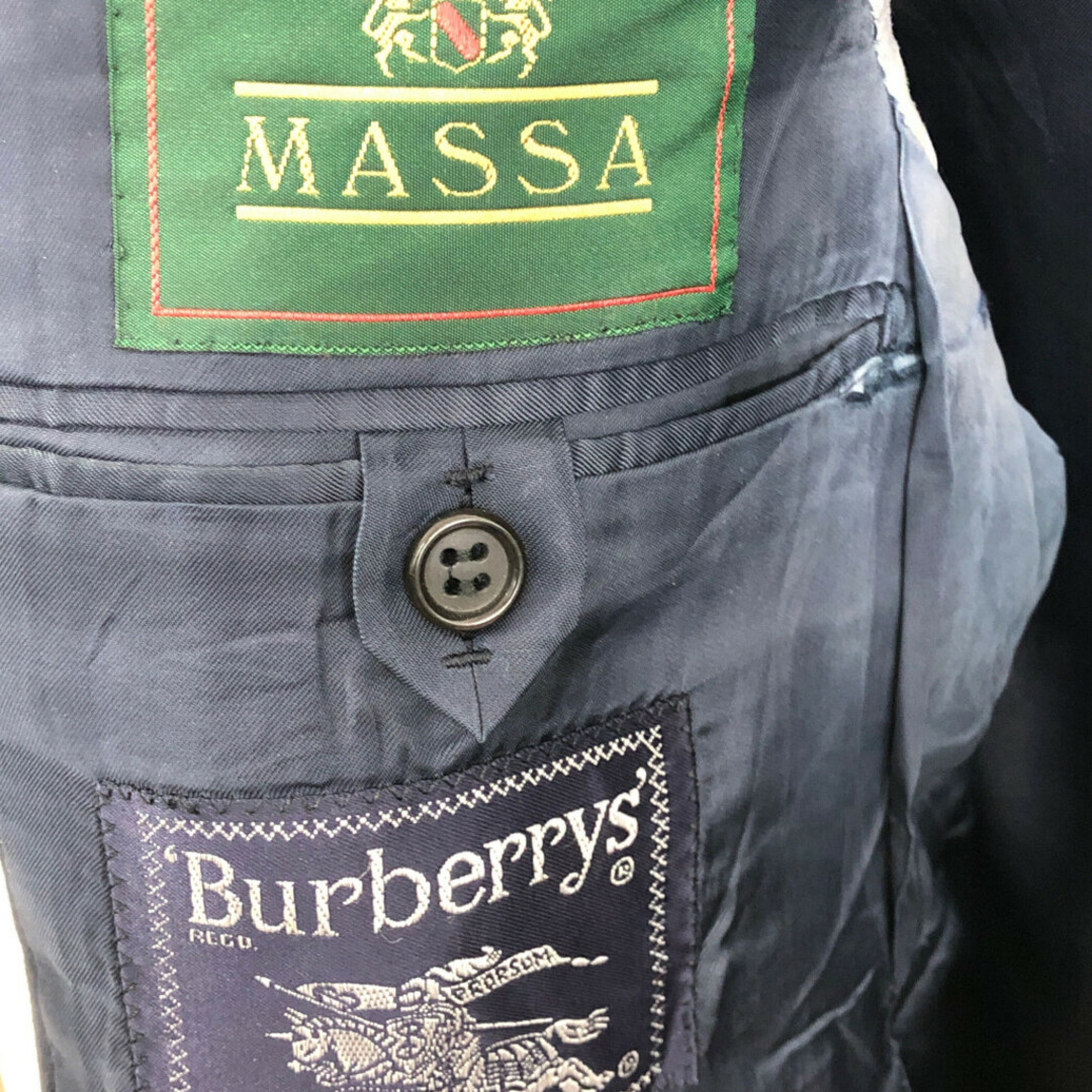 BURBERRY(バーバリー)の90年代 イタリア製 Burberrys バーバリーズ ウール テーラードジャケット 紺ブレ ブラック (メンズ 48 R 48R) 中古 古着 Q3269 メンズのジャケット/アウター(テーラードジャケット)の商品写真