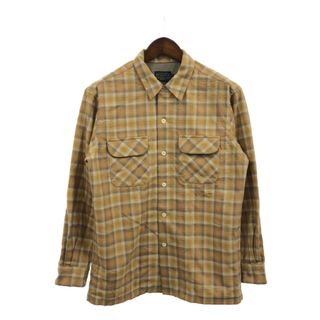 PENDLETON - PENDLETON ペンドルトン ウール ネルシャツ アメカジ ボックスシルエット チェック ブラウン (メンズ M) 中古 古着 Q3281