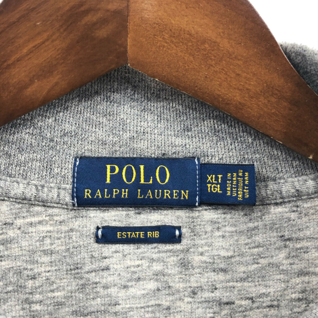 POLO RALPH LAUREN(ポロラルフローレン)のPolo by Ralph Lauren ポロ ラルフローレン ハーフジップ ドライバーズニット セーター グレー (メンズ XL) 中古 古着 Q3283 メンズのトップス(スウェット)の商品写真