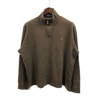 ポロラルフローレン(POLO RALPH LAUREN)のPolo by Ralph Lauren ポロ ラルフローレン ハーフジップ ドライバーズニット セーター ブラウン (メンズ XL XL) 中古 古着 Q3289(ニット/セーター)