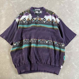 アートヴィンテージ(ART VINTAGE)のused レトロ アート柄 襟付きトップス 古着 ヴィンテージ vintage(Tシャツ/カットソー(半袖/袖なし))