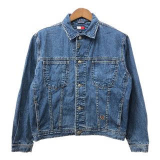 TOMMY HILFIGER - 90年代 TOMMY HILFIGER トミーヒルフィガー デニムジャケット アメカジ ブルー (メンズ XL) 中古 古着 Q3301