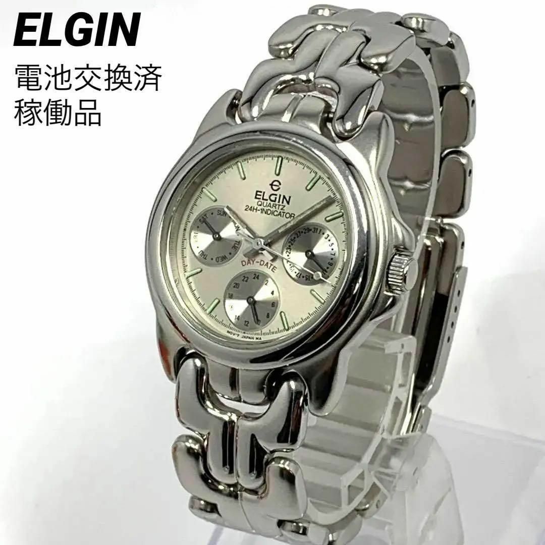 ELGIN(エルジン)の712 ELGIN 腕時計 レディース エルジン デイデイト 美品 レディースのファッション小物(腕時計)の商品写真