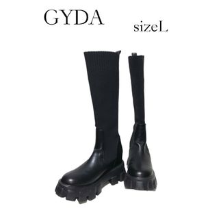 ✨2024/春夏✨GYDA✨ ボリュームソールニットドッキングブーツ★sizeL