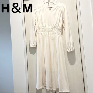 エイチアンドエム(H&M)のH＆M  エイチアンドエム　白ワンピ　ワンピース レディース エレガント　(ひざ丈ワンピース)