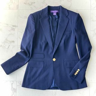 ラルフローレン(Ralph Lauren)の美品＊ラルフローレン　パープルレーベル　テーラードジャケット　4　紺　金ボタン(テーラードジャケット)