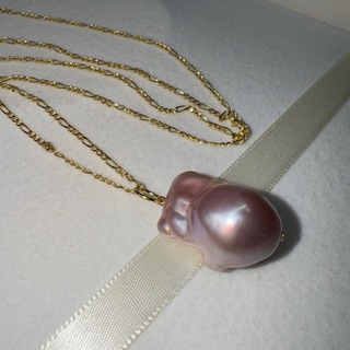 【B6】淡水真珠　オイスターパール　大粒ネックレス(ネックレス)