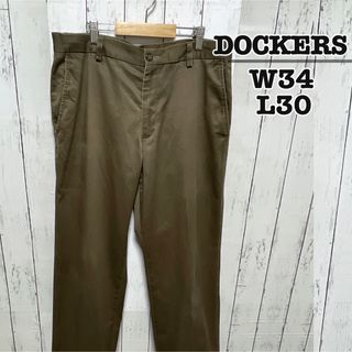 リーバイス(Levi's)のDOCKERS　チノパン　コットンパンツ　カーキブラウン　W34　USA古着(チノパン)