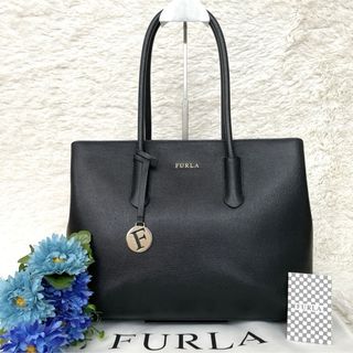 フルラ(Furla)の極美品☆FURLA フルラ テッサ トートバッグ  ブラック 黒 肩掛け A4可(トートバッグ)