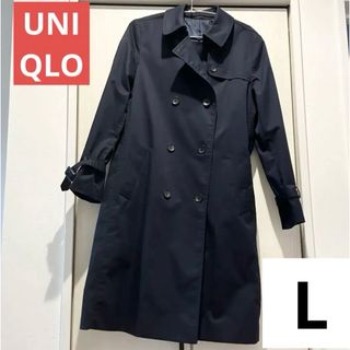 ユニクロ(UNIQLO)のUNIQLO ユニクロ トレンチコート レディース Mサイズ ネイビー(スプリングコート)