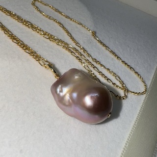 【B7】淡水真珠　大粒オイスターパール　ネックレス(ネックレス)