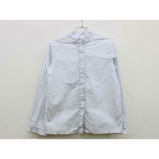 ボンポワン(Bonpoint)の【春物 新入荷!】▼ボンポワン/BONPOINT▼135cm(10)  長袖ブラウス/シャツ 白×青系 【中古】 子供 キッズ kids  女の子 tops 春秋 204042(シャツ/カットソー)