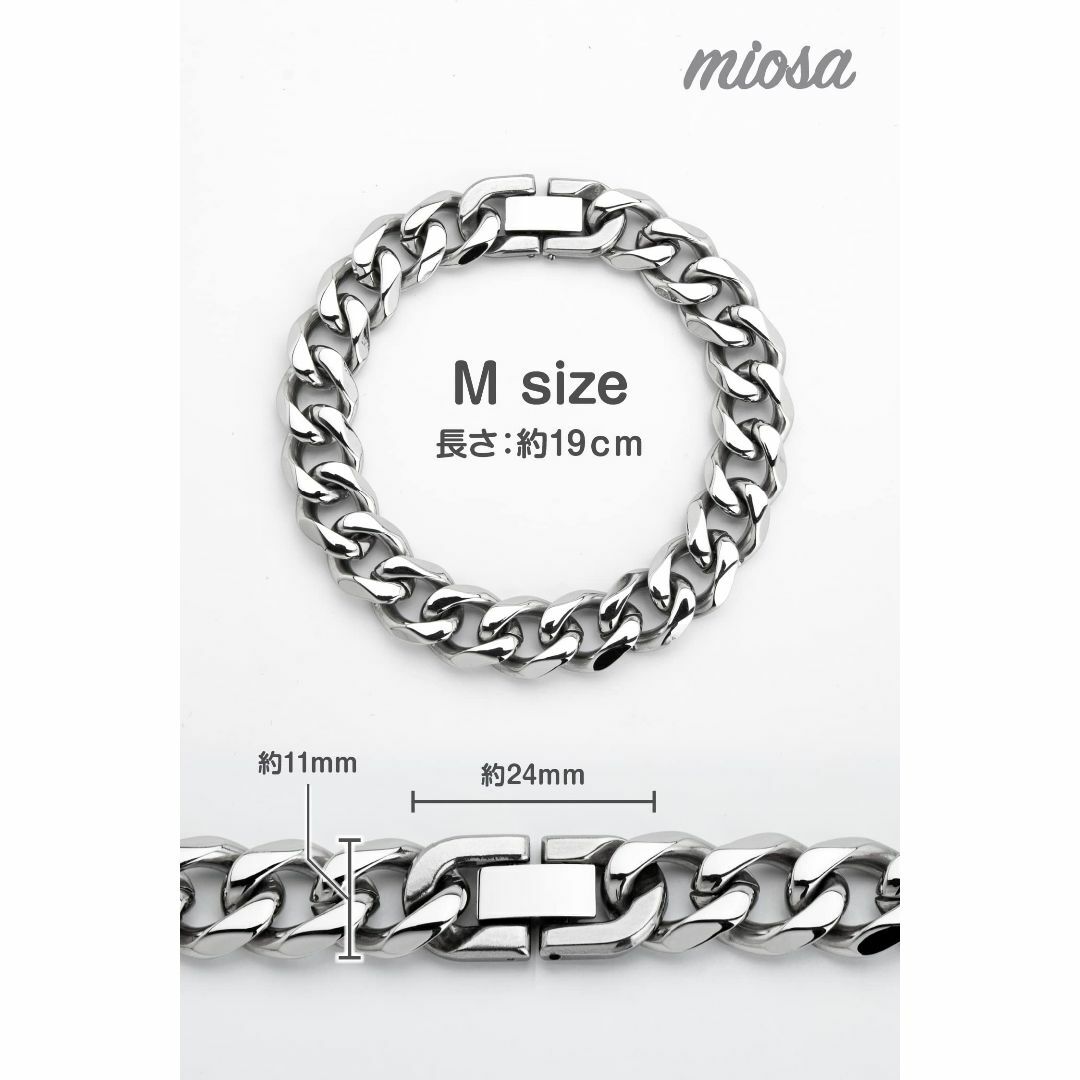miosa 喜平 ブレスレット メンズ チェーン バングル シルバー ヒップホッ メンズのアクセサリー(その他)の商品写真