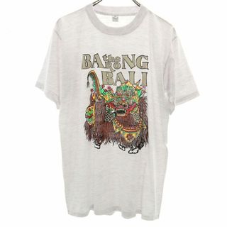 オールド バリ プリント 半袖 Tシャツ M グレー OLD BALI メンズ 古着 【240415】 メール便可(Tシャツ/カットソー(半袖/袖なし))