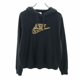 ナイキ(NIKE)のナイキ 長袖 パーカー L ブラック系 NIKE 裏起毛 レディース 古着 【240415】(パーカー)