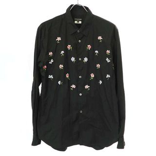 COMME des GARCONS HOMME PLUS コム デギャルソンオムプリュス 12AW フラワーエンブロイダリー シャツ ブラック M PJ-B050