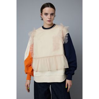 ヘリンドットサイ(HeRIN.CYE)のHeRIN.CEY Sheer many frill vest【新品未使用】(ベスト/ジレ)