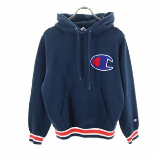 チャンピオン(Champion)のチャンピオン 長袖 パーカー S ネイビー Champion スウェット プルオーバー メンズ 古着 【240415】(パーカー)