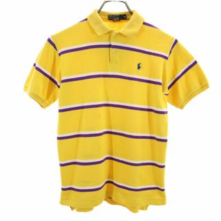 ポロバイラルフローレン 80s USA製 緑タグ ボーイズ ヴィンテージ ボーダー 半袖 ポロシャツ 18 イエロー系 Polo by Ralph Lauren キッズ 古着 【240415】(その他)