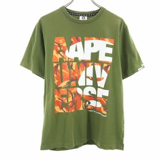 アベイシングエイプ 半袖 Tシャツ M カーキ A BATHING APE メンズ 古着 【240415】 メール便可