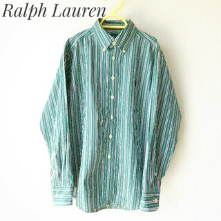 ラルフローレン(Ralph Lauren)のラルフローレン　ボタンダウンシャツ　ポニー刺繍　コットン100%　ストライプ(ブラウス)
