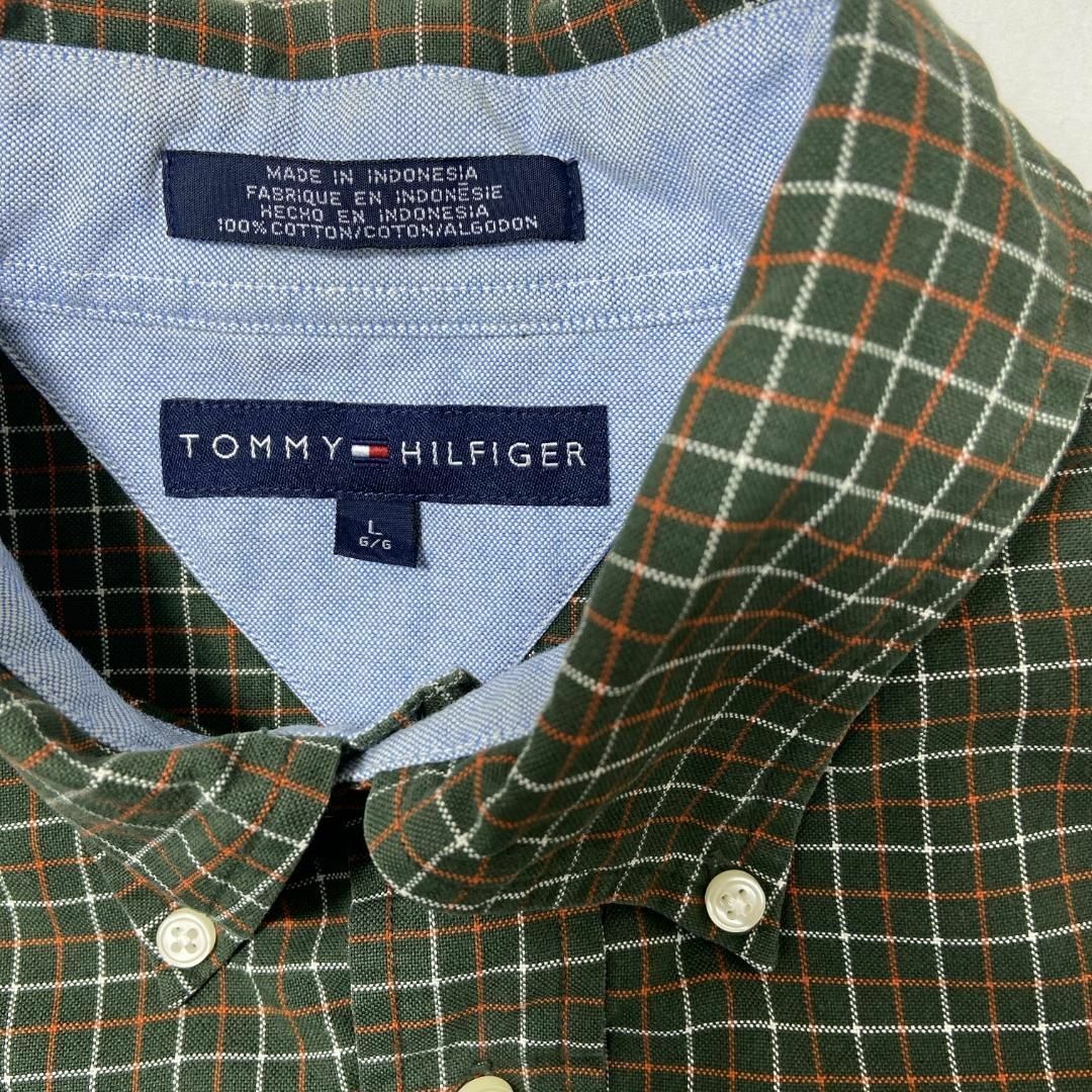 TOMMY HILFIGER(トミーヒルフィガー)のトミーフィルフィガー TOMMY 長袖 シャツ チェック柄 XL相当 グリーン メンズのトップス(Tシャツ/カットソー(七分/長袖))の商品写真