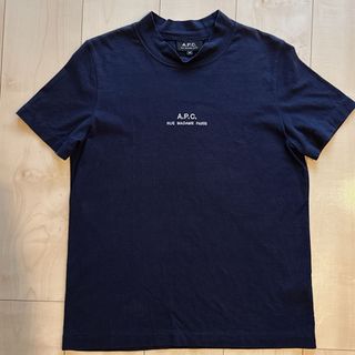 アーペーセー　ハイネック　ネイビー　ロゴT a.p.c. Tシャツ