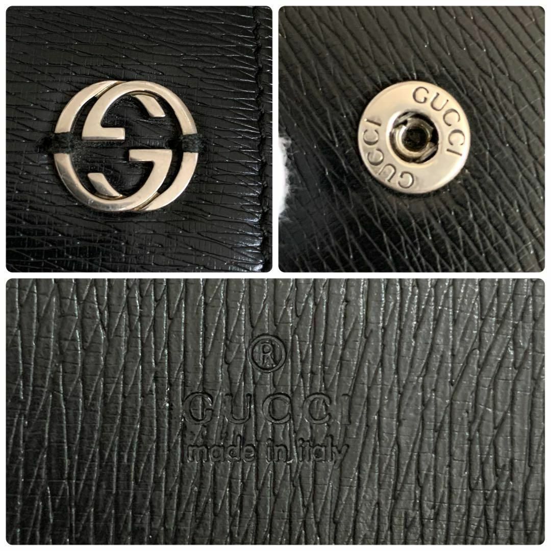極美品✨GUCCI キーケース インターロッキング GG ロゴ レザー 6連 黒 極美品✨GUCCI キーケース インターロッキング GG ロゴ レザー 6連 黒