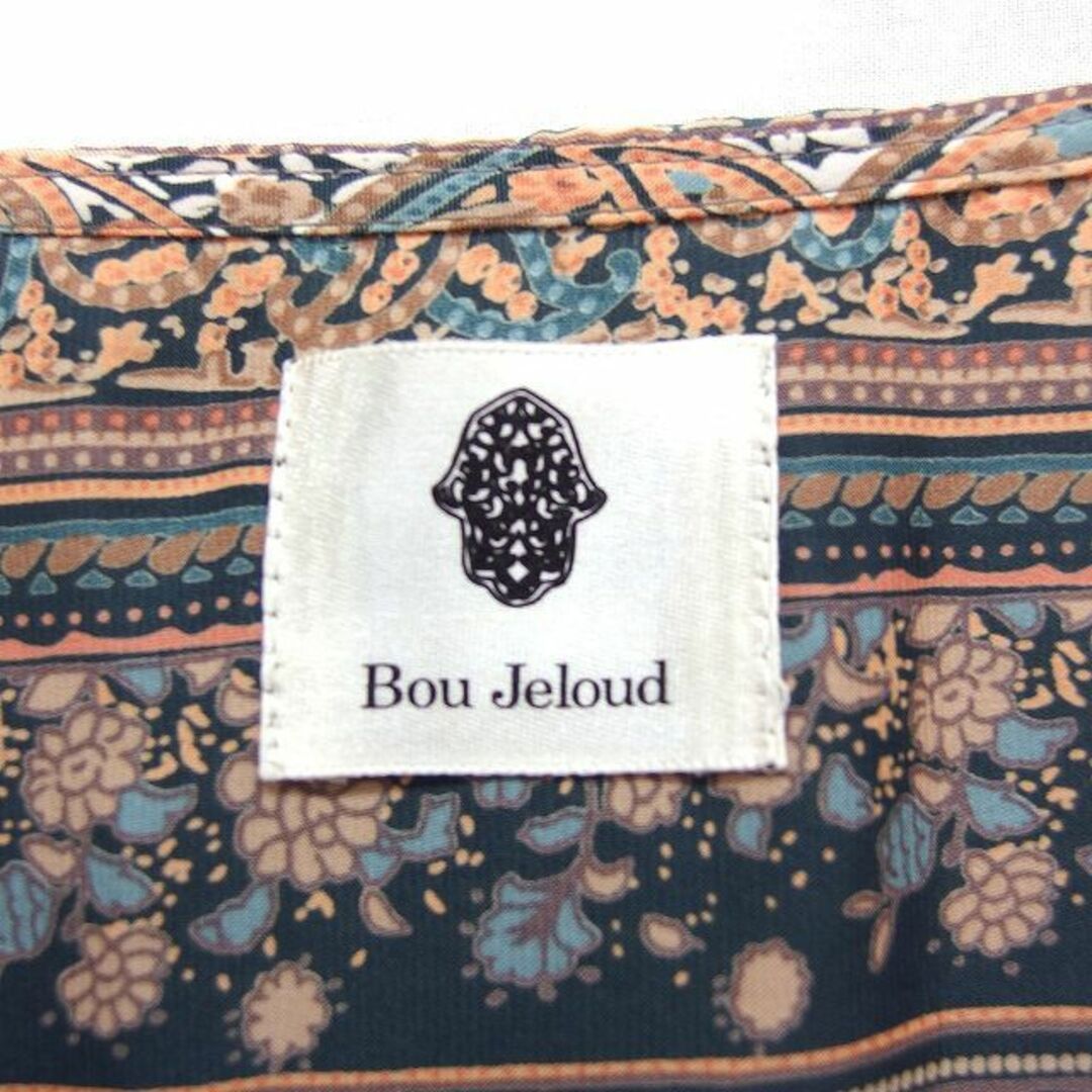 Bou Jeloud(ブージュルード)のBou Jeloud 柄 プリント ワンピース 半袖 ひざ丈 ドレープネック  レディースのワンピース(ひざ丈ワンピース)の商品写真