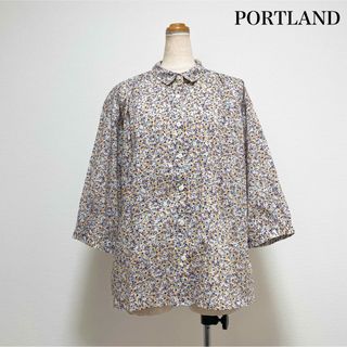 PORTLAND リバティシャツブラウス コットン100% 小花柄 ナチュラル(シャツ/ブラウス(長袖/七分))