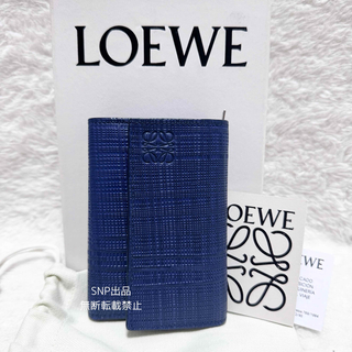 LOEWE - ロエベ 美品 アナグラム リネン スモール ヴァーティカル ウォレット 財布