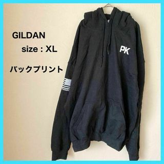 GILDAN - GILDAN ギルダン スウェットパーカー パーカー バックプリント XL 黒