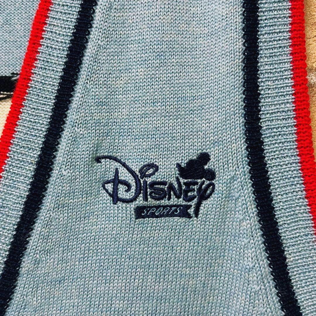 Disney(ディズニー)のディズニー　スポーツ　ヴィンテージ　ニットカーディガン　刺繍ロゴ　ミッキー　M メンズのトップス(ベスト)の商品写真