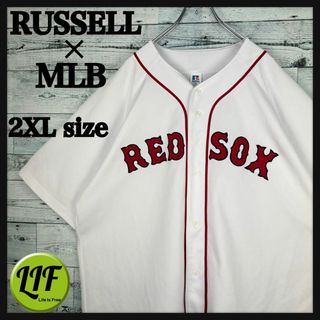 ラッセルアスレティック(Russell Athletic)のラッセル MLB 刺繍チームロゴ レッドソックス ベースボールシャツ XXL(シャツ)