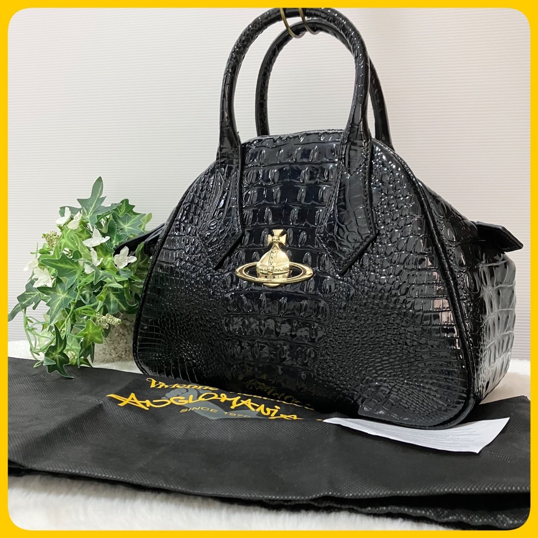 Vivienne Westwood(ヴィヴィアンウエストウッド)の未使用級 保存袋付 Vivienne Westwood クロコ ヤスミン バッグ レディースのバッグ(ハンドバッグ)の商品写真