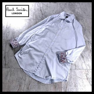 ポールスミス(Paul Smith)のポールスミス ワイドカラー ビジネス ドレスシャツ ドット 花柄 ステッチ XL(シャツ)