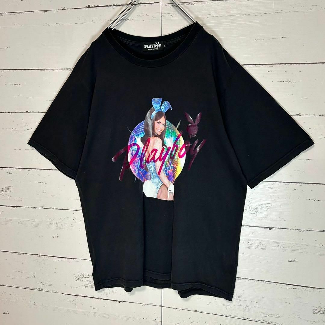 HYSTERIC GLAMOUR(ヒステリックグラマー)の【人気コラボ】ヒステリックグラマー×プレイボーイ☆ヒスガール Tシャツ L 黒 メンズのトップス(Tシャツ/カットソー(半袖/袖なし))の商品写真