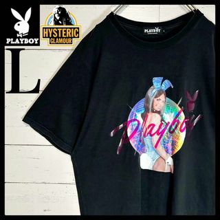 ヒステリックグラマー(HYSTERIC GLAMOUR)の【人気コラボ】ヒステリックグラマー×プレイボーイ☆ヒスガール Tシャツ L 黒(Tシャツ/カットソー(半袖/袖なし))