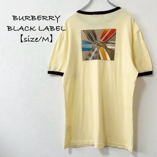 バーバリーブラックレーベル(BURBERRY BLACK LABEL)の美品★BURBERRYバーバリー★リンガーTシャツ★サーフボード★イエロー黄★M(Tシャツ/カットソー(半袖/袖なし))