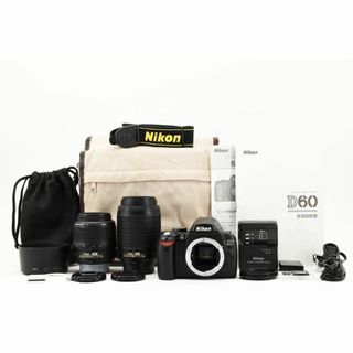 ニコン(Nikon)の【美品】Nikon D60 ダブルレンズセット 《iPhone転送可能セット》(デジタル一眼)